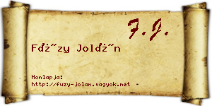 Füzy Jolán névjegykártya