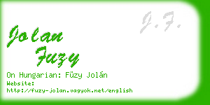 jolan fuzy business card