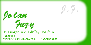 jolan fuzy business card